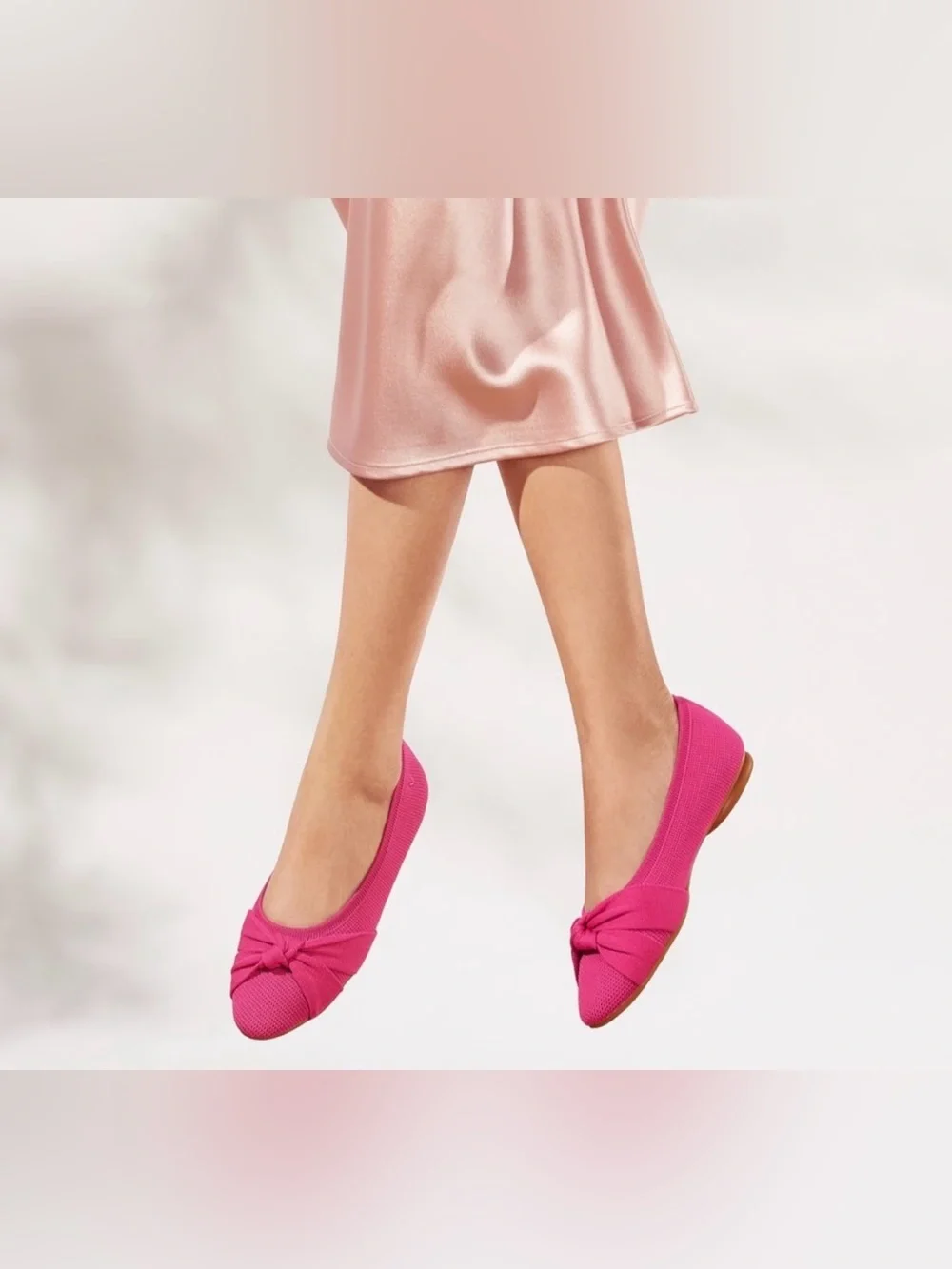 VIVAIA Almond-Toe Knotted Flats (Bibi) Color Pitaya Bow Style Azura SZ 8.5